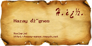 Hazay Ágnes névjegykártya